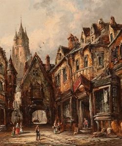 Frankfurt Street Scene And Frankfurt Cathedral (2 Works)