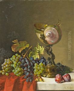 Stillleben Mit Nautiluspokal Und Weintrauben Stillleben Mit Nautiluspokal Und Weintrauben
