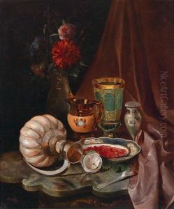 Stillleben Mit Grunem Glas by Adalbert Schaeffer
