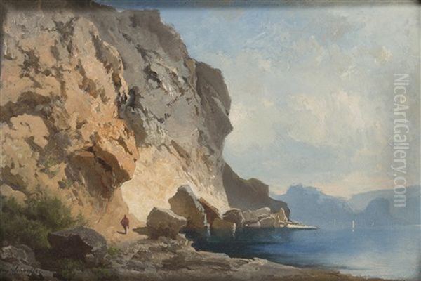 Rocks By The Water Signed And Dated Aug. Schaeffer 858 Bottom Left (signature Partially Highlighted) - view 1
