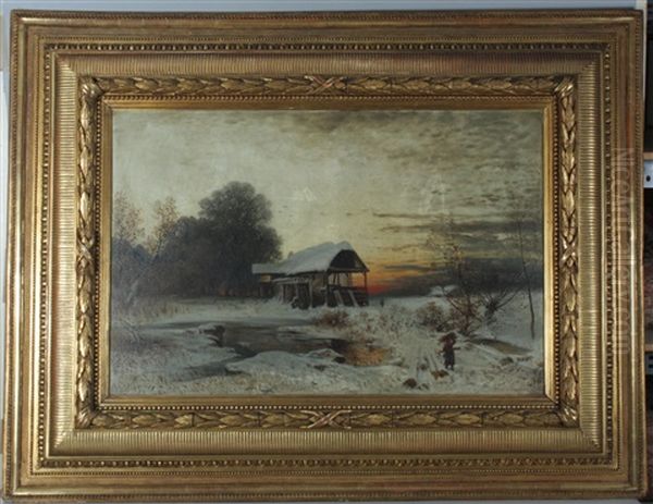 Winterlandschaft Mit Reisigsammlerin - view 1