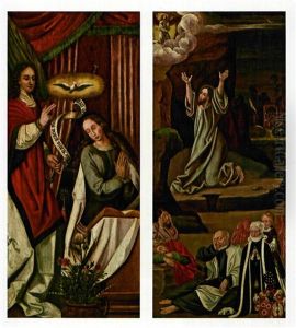 Verkundigungsszene Mit Blumenstillleben (+christus Am Olberg Mit Stifterbildnis; Verso)