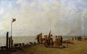 Vissers Op Het Strand by Josef Schakewits