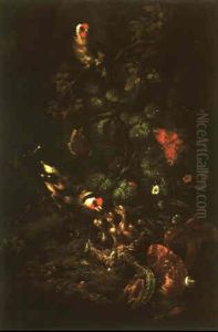 Still Lifes With Birds And Insects In The Undergrowth At The Foot Of A Tree