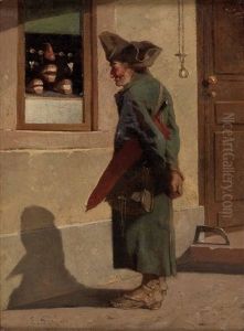 Uniformierter Vor Dem Zahnprothesenladen by Ernst (Adam Ernst) Schalck