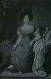 Portrait Einer Jungen Dame Des Biedermeier by Heinrich Schalck