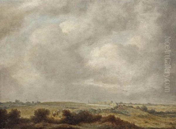 A Extensive Landscape With Two Figures In A Field - view 1