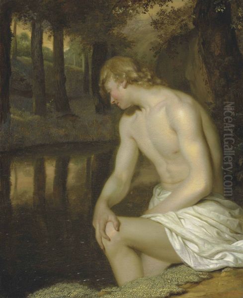 Narcissus Gazing At His Own Reflection - view 1