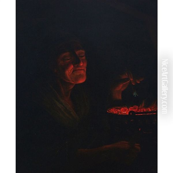 Old Woman By A Hot Pot - view 1