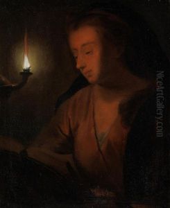 The Penitent Magdalen, In Candlelight by Godfried Schalcken