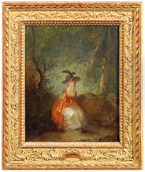 Jeune Femme Assise Dans Un Parc - view 1