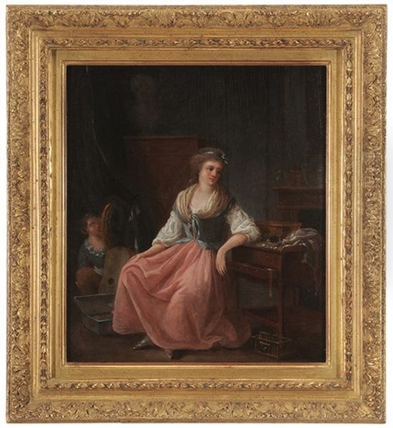 A Young Woman Seated At A Poudreuse (dressing Table) - view 1