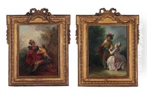 Scenes Galantes: La Cour (+ Les Fiancailles; 2 Works) by Jean-Frederic Schall