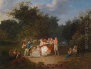 Eine Fete Galante Mit Einem Blindekuh-spiel