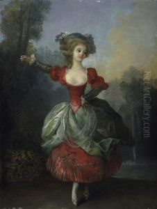 Tanzerin Vor Einem Springbrunnen Im Park by Jean-Frederic Schall