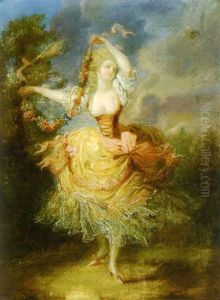 La Danseuse Au Ruban Fleuri Sur Fond De Parc