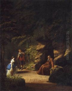 Una Fanciulla, Un Boscaiolo Ed Un Monaco In Un Bosco Una Fanciulla, Un Boscaiolo Ed Un Monaco In Un Bosco
