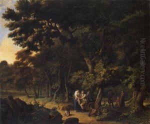 Scena Galante In Un Bosco by Jean-Frederic Schall