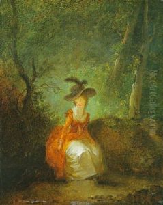 Jeune Femme Assise Dans Un Parc