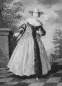 Portrait Of A Woman In A Fur Trimmed Dress by Jean-Frederic Schall