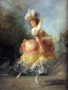 La Jeune Danseuse En Haut D'un Grand Escalier by Jean-Frederic Schall