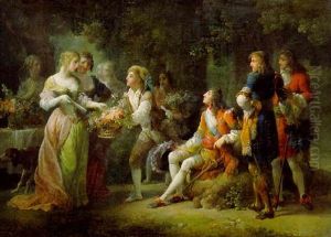 Louis Xiv Of France Declaring His Love For Louise De La Valliere by Jean-Frederic Schall