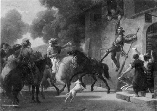 Don Quichote Attache A Une Fenetre Par La Malice De Maritoine - view 1
