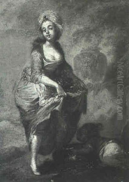 A Woman Carrying Grapes In Her Skirt - view 1