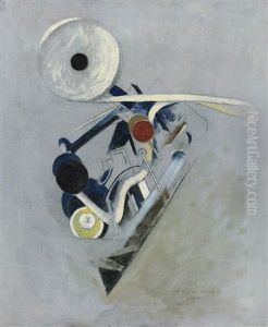 Painting Vi (camera Flashlight, Machine Still Life) by Morton Livingston Schamberg