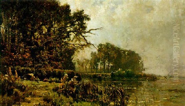 Herdsman By A Lake - view 1
