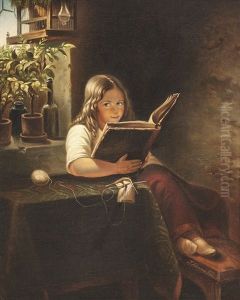 Lesendes Madchen by Franz Schams
