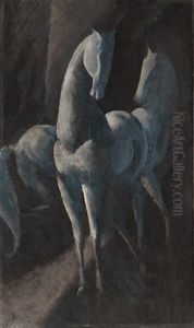 Zwei Pferde by Edwin Scharff