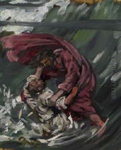 Biblische Szenem(+ Oil Study Of A Man, Verso) by Edwin Scharff