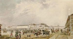 Calvary Gathered On A Square by Ferdinand Bourjot