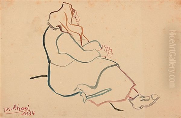 Sitzende Russische Bauerin - view 1