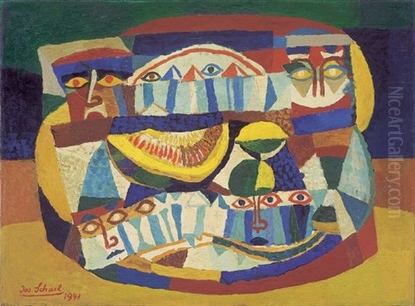 Stilleben Mit Masken Und Fruchten - view 1