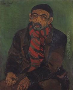 Mann Mit Rotem Schal