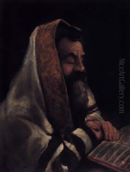 A Rabbi Reading - view 1