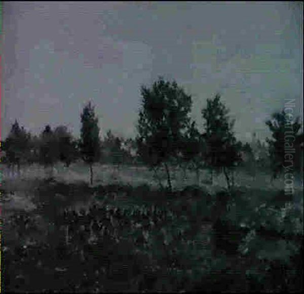 Landschaft Mit Obstbaumen, Im Hintergrund Eine Ortschaft - view 1