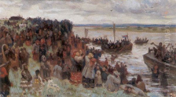 Mobilmachung Wahrend Des Russisch-japanischen Krieges, Am Flus Mesen In Nordrusland - view 1