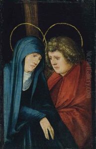 La Vierge Et Saint Jean Au Pied De La Croix by Hans Leonhard Schaeufelein