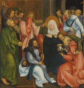 The Dormition Of The Virgin (+ Christ Carrying The Cross, Verso) by Hans Leonhard Schaeufelein