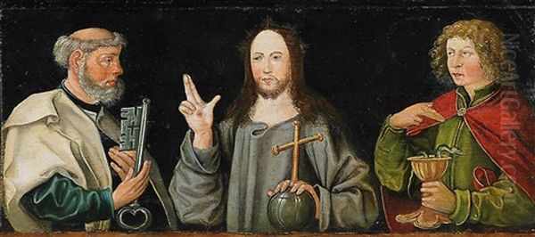 Christus Und Die Zwolf Apostel (predella In 3 Parts) - view 1