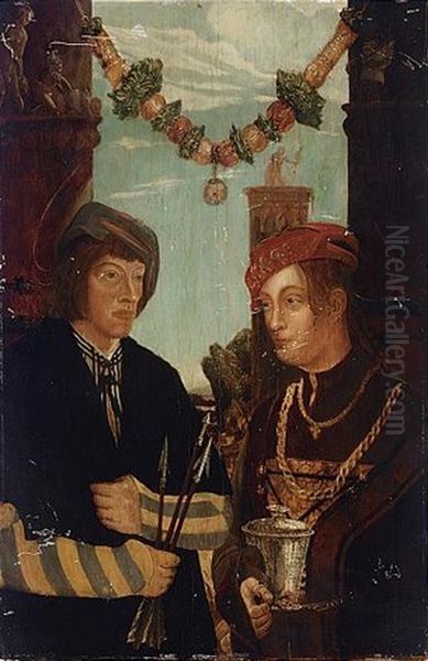 A Double Portrait Of A Couple As St. Sebastian And St. Barbara - view 1