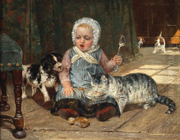Child With Cat And Dog - view 1