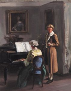 Paar Im Musikzimmer by Richard Schaupp