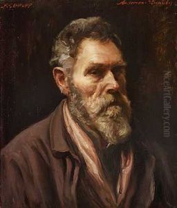Portraet Af Landskabsmaleren A. Andersen-lundby by Richard Schaupp