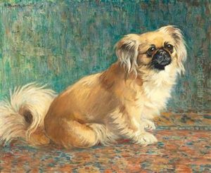 A Pekinese Dog by Ferdinand Schebek