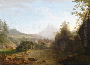 Flusslandschaft Mit Hirten
