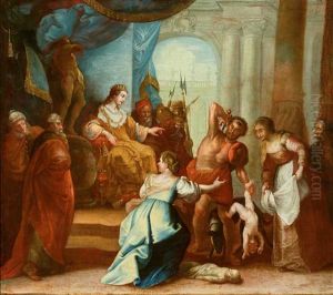 Das Urteil Des Salomon, Nach Der Beruhmten Komposition Von Peter Paul Rubens, Heute Im Statens Museum For Kunst In Kopenhagen